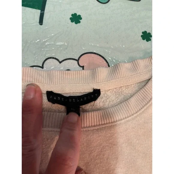 Jane + Delancey Womens XL Light Pink Crew Neck Sweatshirt Long Sleeve Pullover - Picture 2 of 6